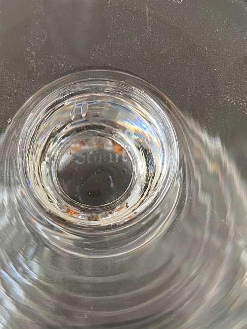 ART DECO 1930s STUART ENGLAND STAMPED CRYSTAL SET OF 6 x LARGE WINE GLASSES