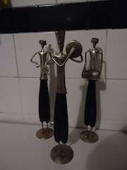 Ethnic 3 x Figurines "Playing Instruments"