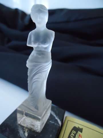 "Venus de Milo" Miniature Glass Figure on Marble Base