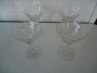 Crystal Stem Glasses x 4