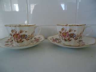 Robinson Foley English China Fluted Duo Cup&Saucer Circa 1881-1903 (Bidding per Duo)