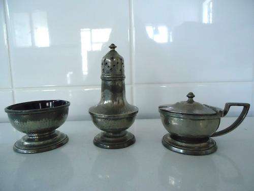 MANCO PEWTER CRUET SET NO. 2380 MADE IN ENGLAND
