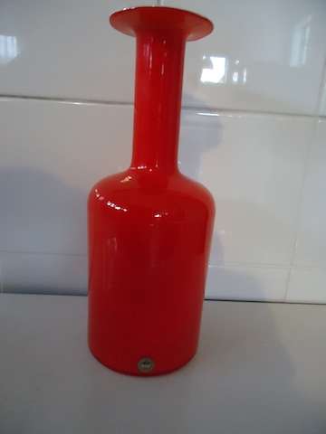 MID CENTURY KASTRUP HOLMEGAARD CARNABY GUL VASE - DANISH CIRCA 1962