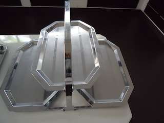 Art Deco Chrome 3 x Tray Folding Stand England