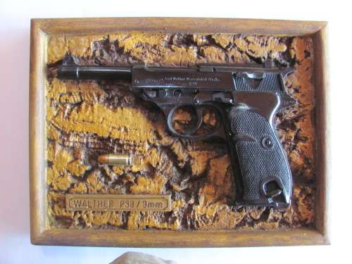 Walther P38 Pistol - mounted polycraft replica - Bush War Era