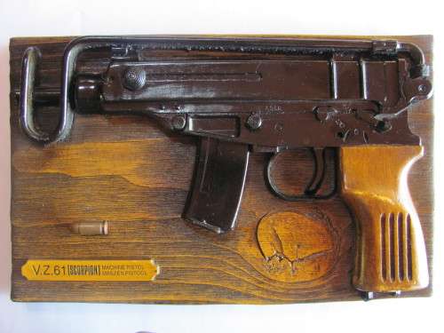Scorpion VZ-61 Machine Pistol - mounted polycraft replica - Bush War Era