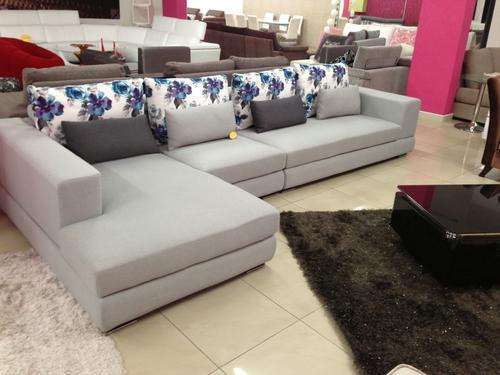 Fabric Lounge Suite L Shaped Daybed Corner incl. Scatters, Removable Covers