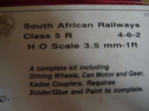 HO Scale DJH Kit SAR 5R Loco