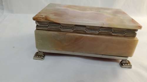 Vintage Marble hinged jewellery box
