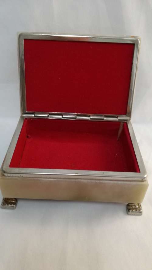 Vintage Marble hinged jewellery box
