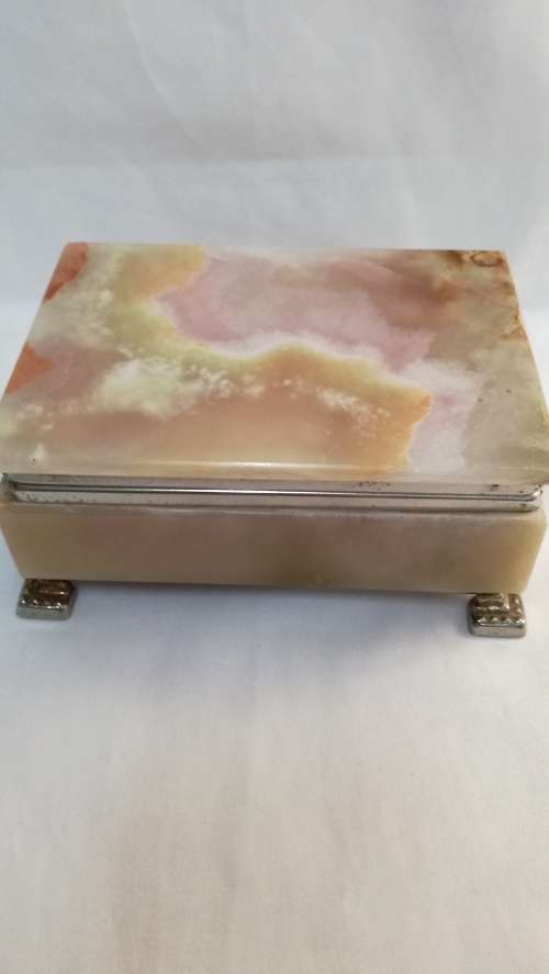 Vintage Marble hinged jewellery box