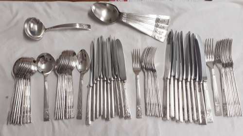 Vintage 66 piece Angora A1 Sheffield cutlery