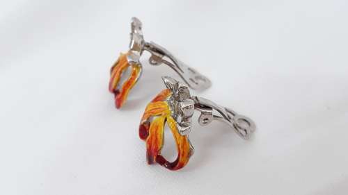 Rhodesian Flame Lily brooch and earrings