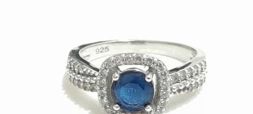 Sterling silver ring with blue stone
