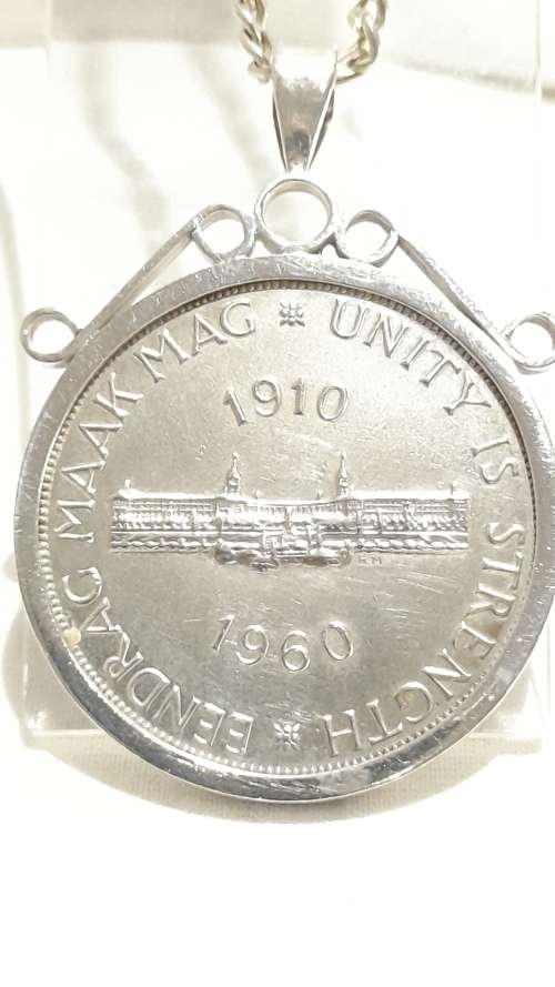 1960 South African coin pendant on chain