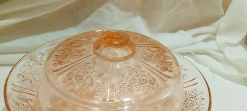 1930s Federal Depression glass butter dish