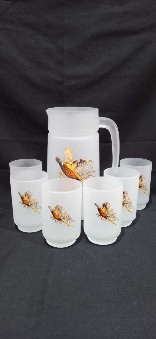 1960s - 70s water/juice jug with 6 glasses