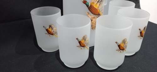 1960s - 70s water/juice jug with 6 glasses