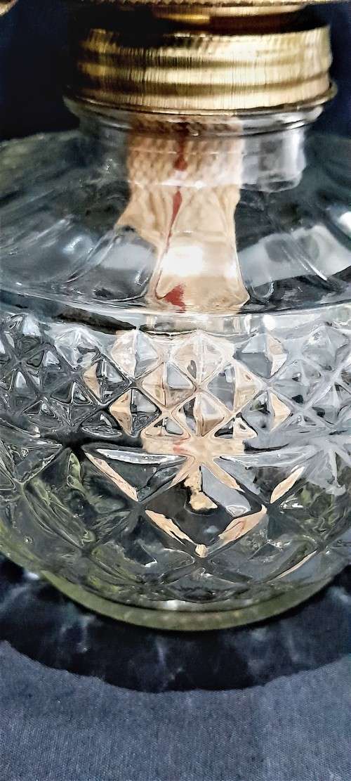 Vintage crystal kerosene lamps