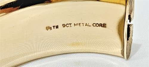 Vintage 9ct Metal Core broad bangle