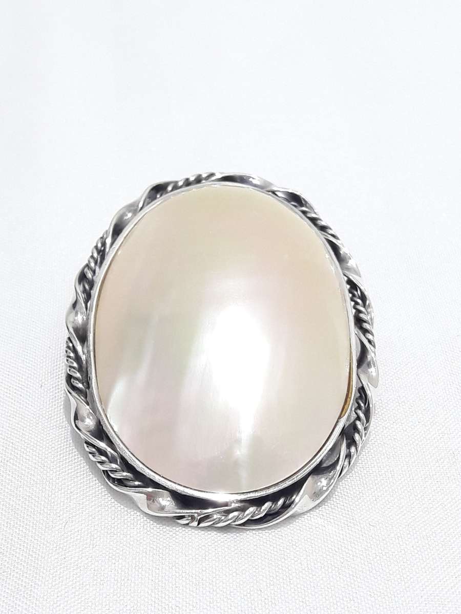 Vintage sterling silver Mabe brooch