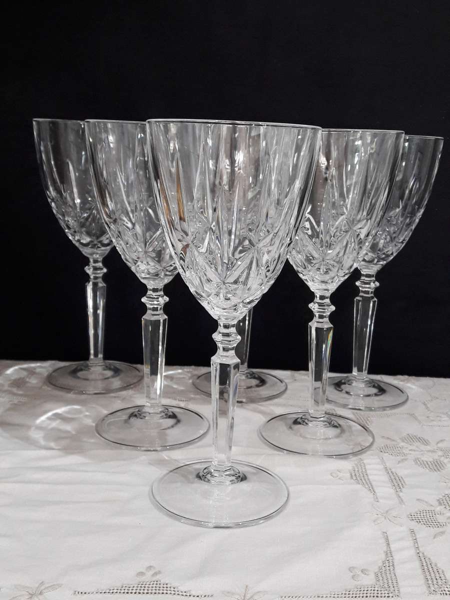 Vintage Oneida `Orchestra` crystal red wine glasses