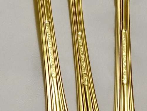 Vintage Eetrite gold plate set