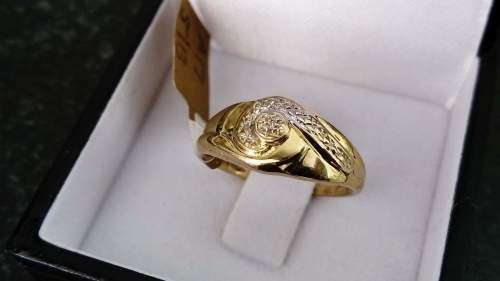 9ct Yellow Gold Domed Diamond Ring