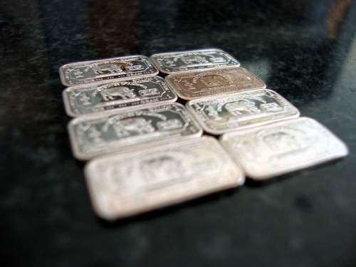 Lot of One Gram .999 Fine Silver Rhino Bars - 8 bars in total