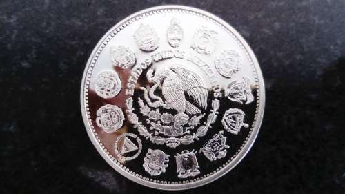 Mexico 100 Pesos 1992 Silver Proof Ibero American Series Silver Coin.