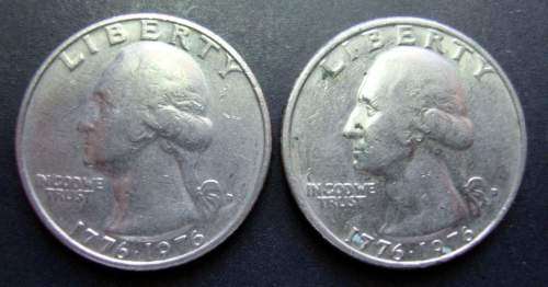Lot of TWO US Quarter Dollar 1776 - 1976 Coins - ONE BID TAKES BOTH COINS.