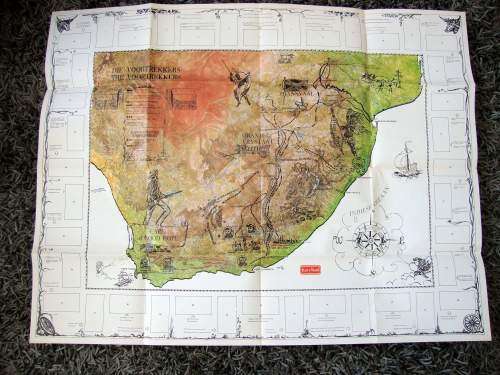 Large old South African Voortrekker route map