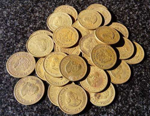 Lot of 32 x 1961 South African Half Cent Coins