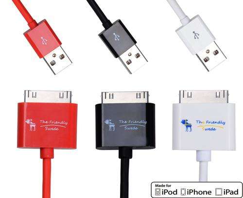 Certified by Apple - Bundle of 3 Premium 1,9m MFi USB Data Sync Cables for Apple iPhone/iPad/iPod