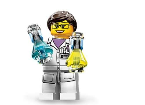 Lego Female Scientist Series 11 #11 (inc display box and plate)