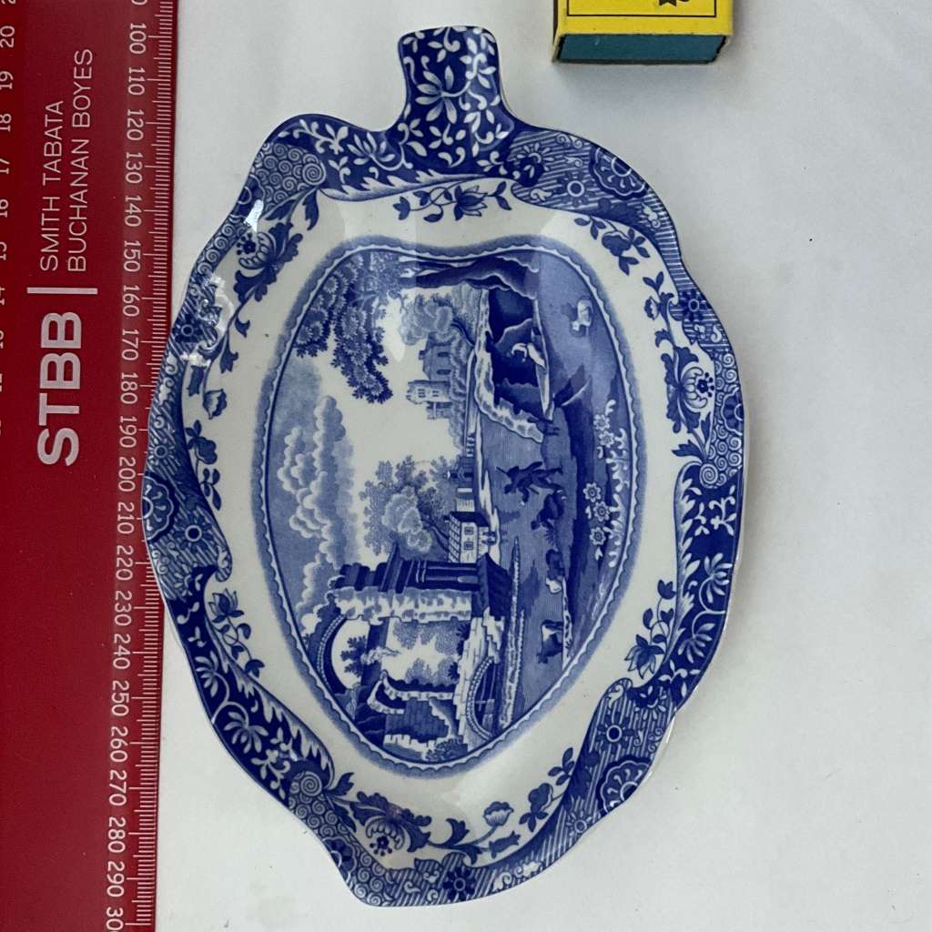 Stylish Copeland Spode blue and white ashtray or nut dish - Italian pattern