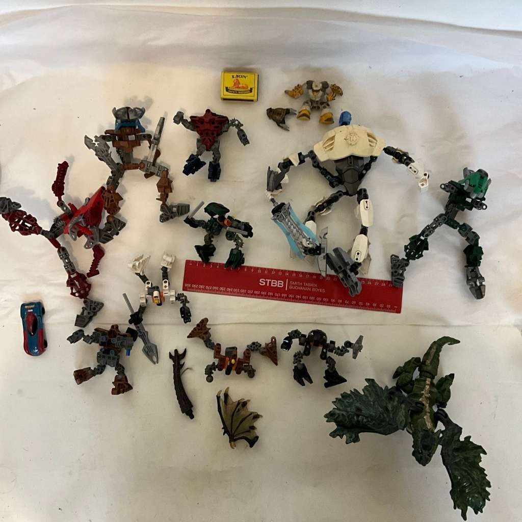 Very large odds bag of toys, toy parts, and various Lego pieces and accessories