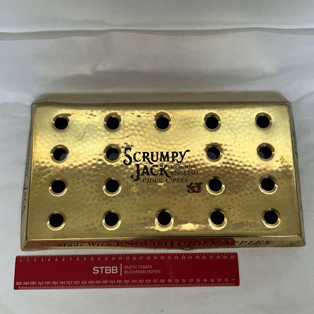 Bar ware Pub Man Cave Brass Drip Tray with Holes To Top Scrumpy Jack