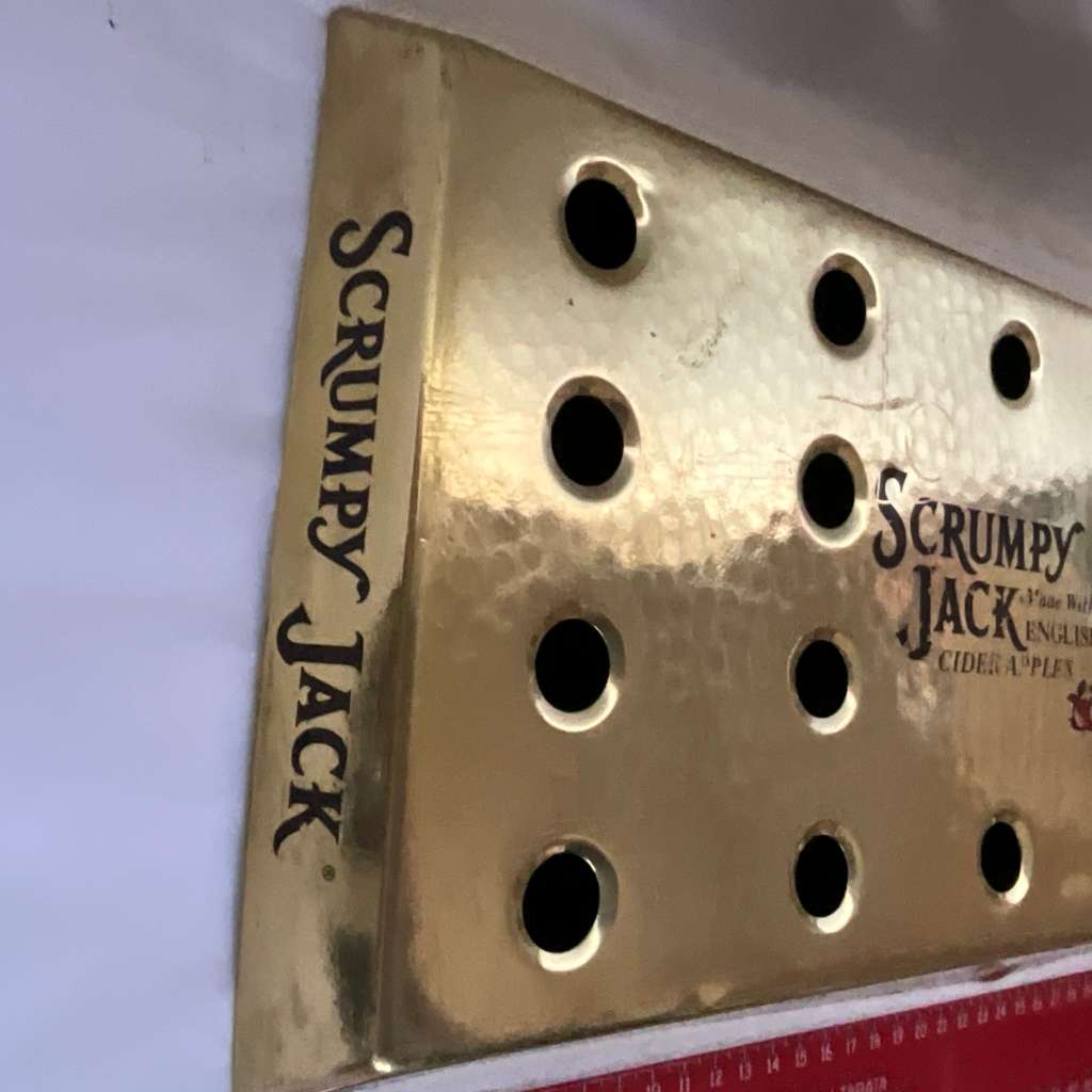 Bar ware Pub Man Cave Brass Drip Tray with Holes To Top Scrumpy Jack