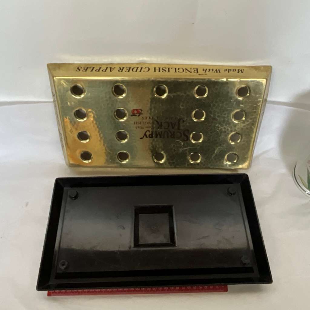 Bar ware Pub Man Cave Brass Drip Tray with Holes To Top Scrumpy Jack