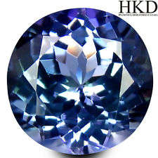 X2 "HKD CERTIFIED" AAA Natural Tanzanites.'NATURAL VOILET TANZANITE ROUND FACETTED CUT 1.39ct!