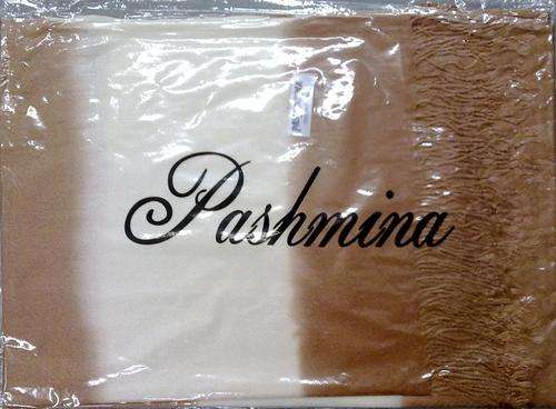 Pashmina scarf wrap cream and mocha brown