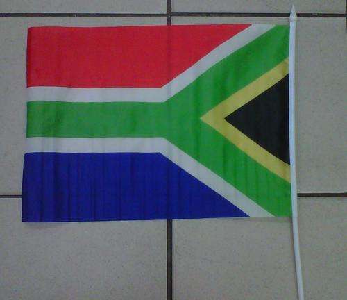 South African Flag 30 cm x 45 cm handheld with stick