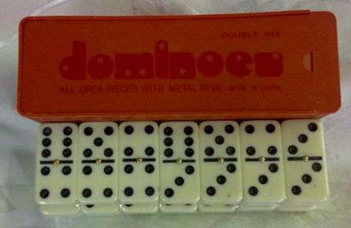 Fill a Box Promotion Dominoes all Urea pieces with pin in middle