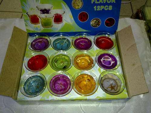 Wholesale  Candles Scented with gel and shells inside 12 pcs in box for wedding gifts