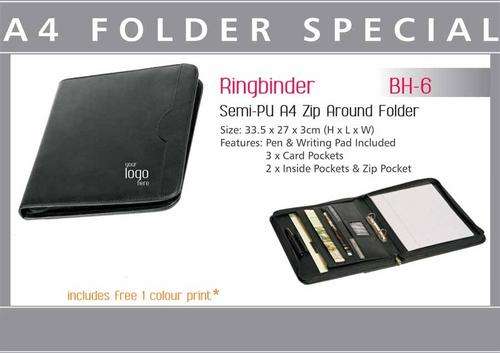 Corporate Conference Folder File A4 Folder Zip around Ring Binder Folder