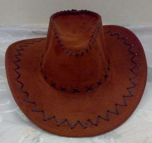 Cowboy Hat faux leather rusty brown