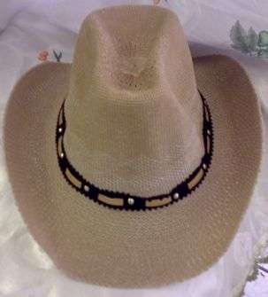 Cowboy Hat crochet Beige Party Hat