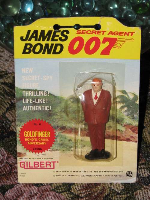 Gilbert James Bond Gold Finger Figurine No 6. 1965 Vintage Toy.
