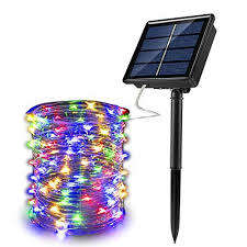 100 Multi Coloured LED Solar Charged Fairy String Lights